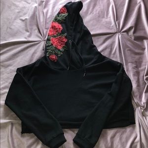 Roses Crop Top Hoodie